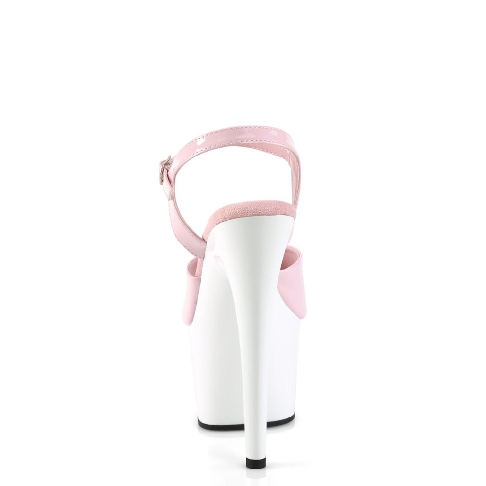 Pleaser Adore 709 Pink and White Platform Heels - Picture 2 of 5